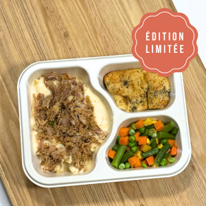 Barquette: Mac & cheese au porc effiloché