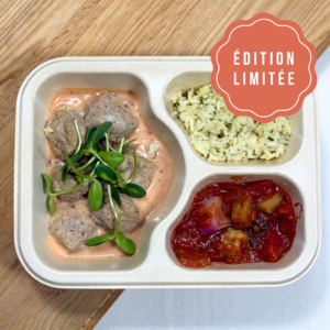Barquette: Boulettes d'agneau, sauce rosée