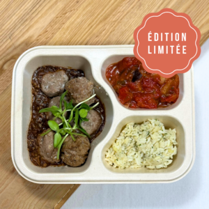 Barquette: Boulettes de veau, boeuf et porc à l'asiatique